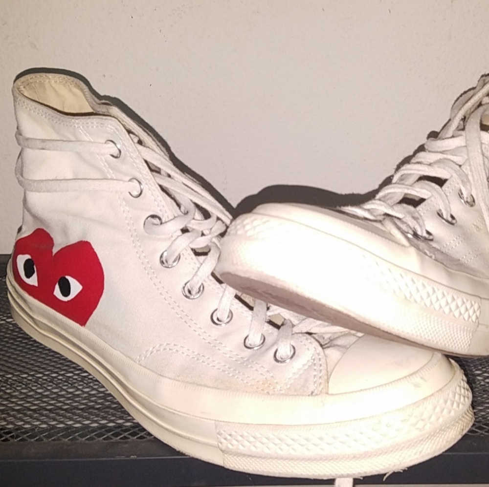 White CDG x Converse Hi-Tops